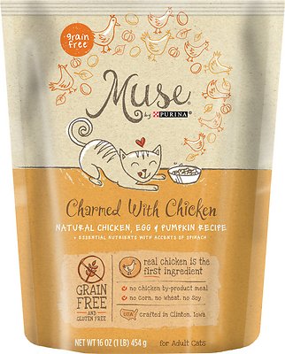 Purina Muse Charmed with Chicken Natural Chicken, Egg & Pumpkin Recipe Grain-Free Adult Dry Cat Food