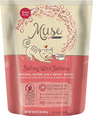 Purina Muse Sailing with Salmon Natural Salmon, Egg & Yogurt Recipe Adult Grain-Free Dry Cat Food