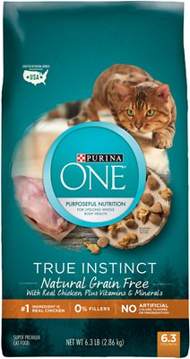 Purina ONE True Instinct Natural Real Chicken Plus Vitamins & Minerals Grain-Free Dry Cat Food