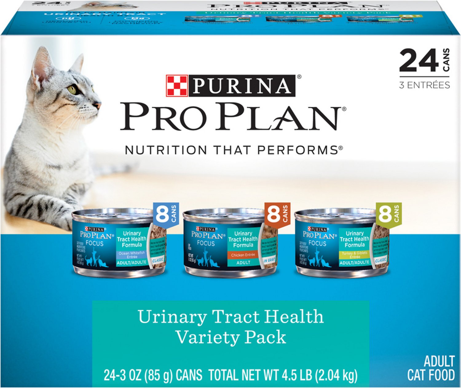Purina Pro Plan Urinary Tract Health Variety Pack Canned Cat Food, 3-oz, case of 24
