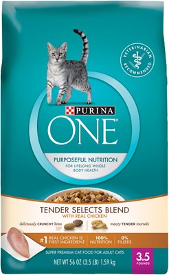 Purina ONE Tender Selects Blend with Real Chicken Dry Cat Food