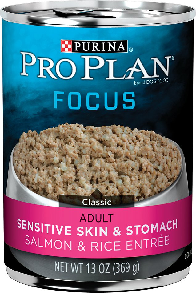Purina Pro Plan Select Adult Classic Sensitive Skin & Stomach Salmon & Rice Entree Canned Dog Food, 13-oz, case of 12