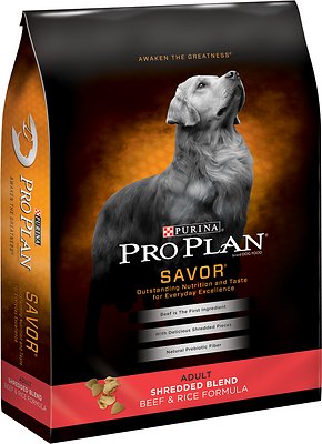 Purina Pro Plan Savor Adult Shredded Blend Beef & Rice Formula Dry Dog Food
