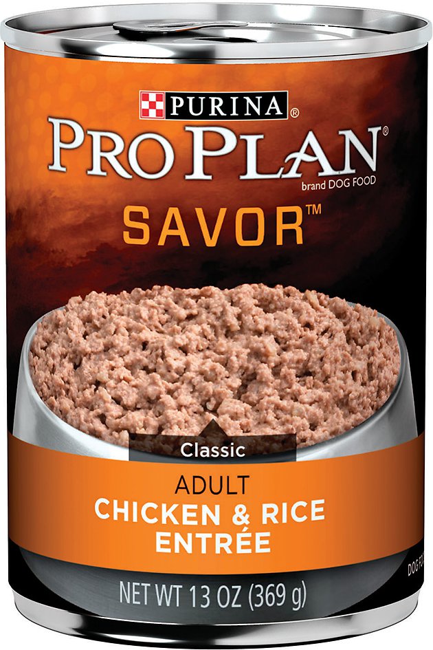 Purina Pro Plan Savor Adult Classic Chicken & Rice Entree Canned Dog Food, 13-oz, case of 12