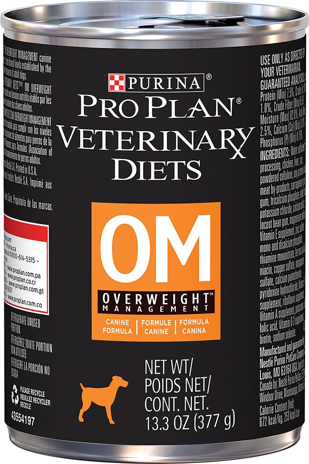 Purina Pro Plan Veterinary Diets OM Overweight Management Formula Canned Dog Food, 13.3-oz, case of 12