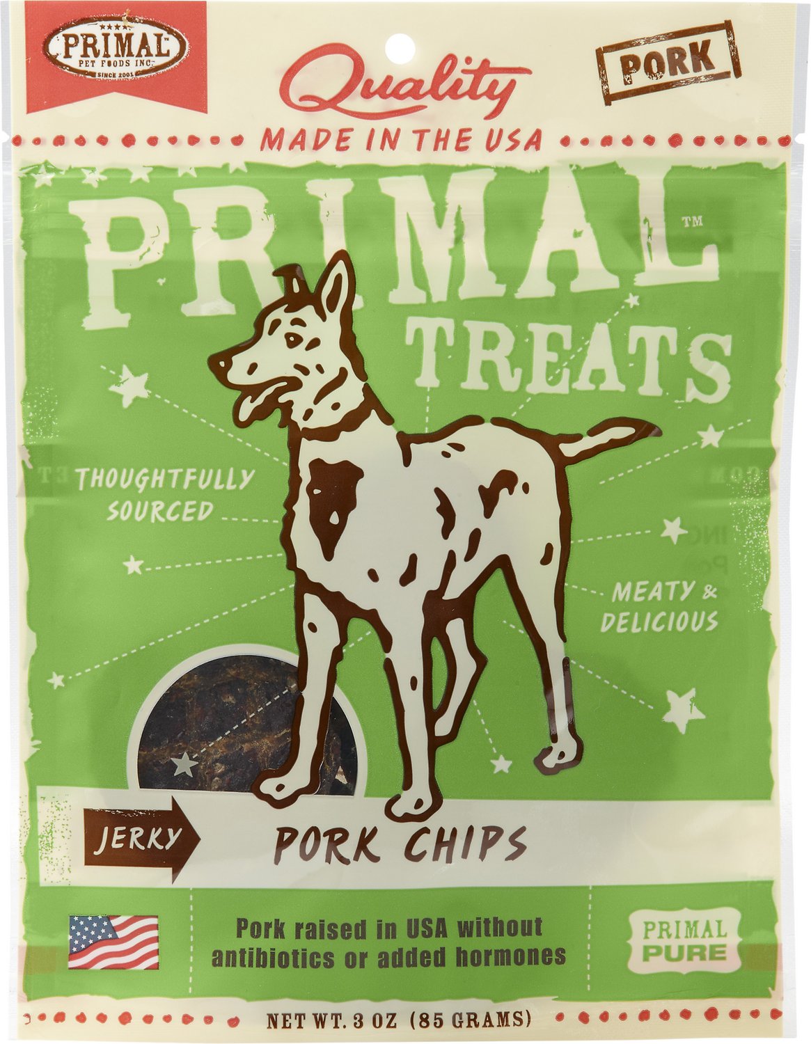 Primal Pork Chips Jerky Dog Treats, 3-oz bag