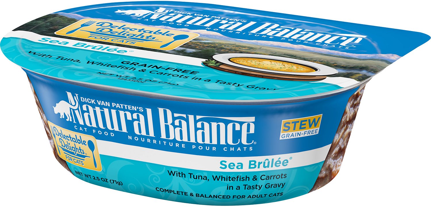 Natural Balance Delectable Delights Sea Brulee Stew Grain-Free Wet Cat Food, 2.5-oz, case of 12