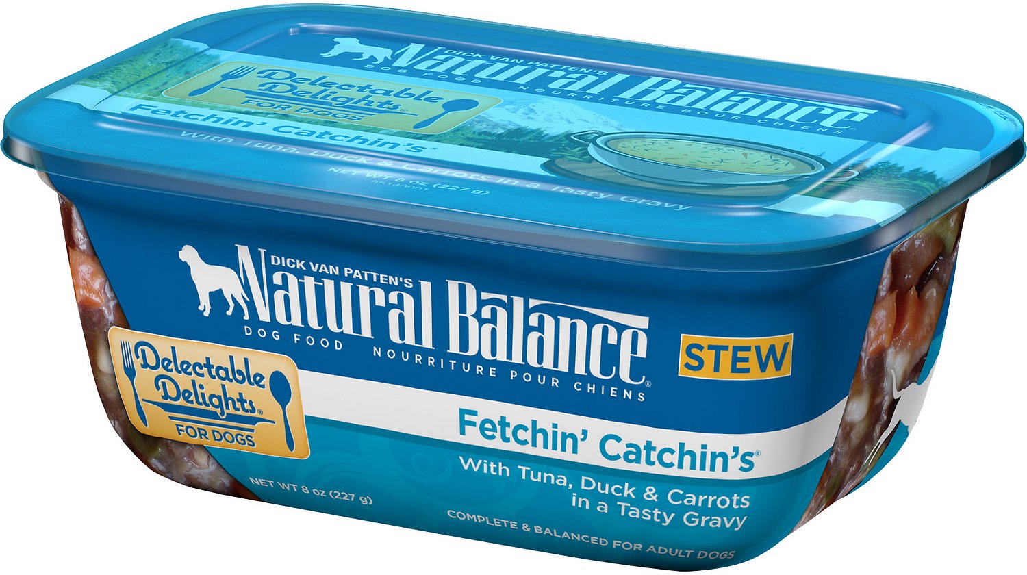 Natural Balance Delectable Delights Fetchin' Catchin's Stew Wet Dog Food, 8-oz, case of 12