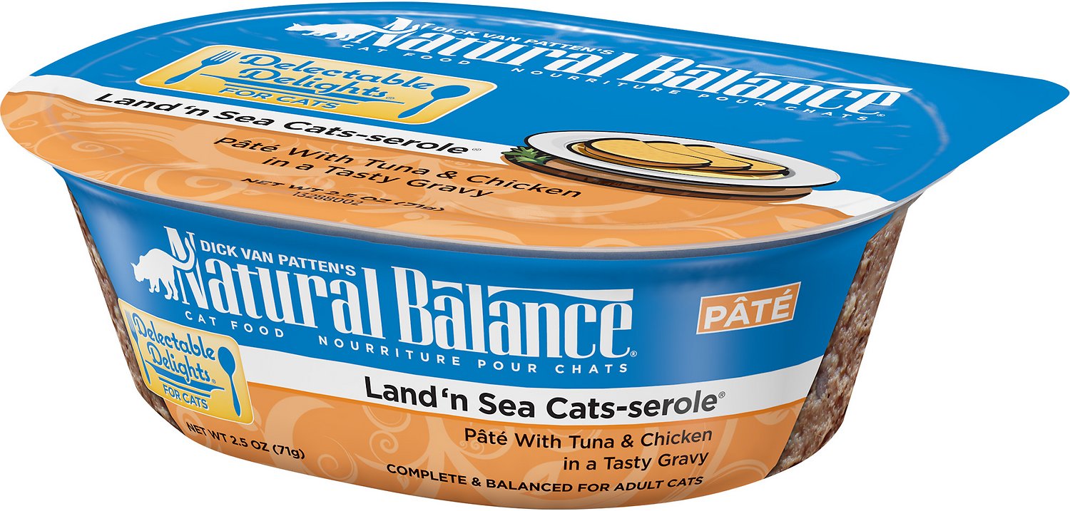 Natural Balance Delectable Delights Land 'n Sea Cats-serole Pate Wet Cat Food, 2.5-oz, case of 12
