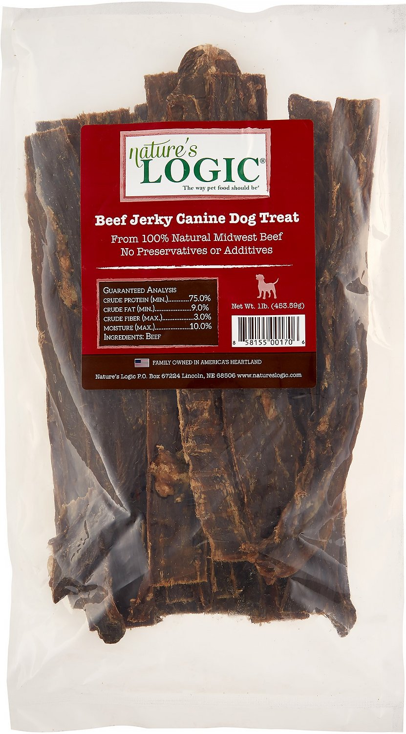 Nature's Logic Beef Jerky Dog Treats, 1-lb bag
