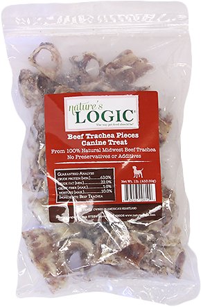 Nature's Logic Beef Trachea Pieces Dog Treats, 1-lb bag