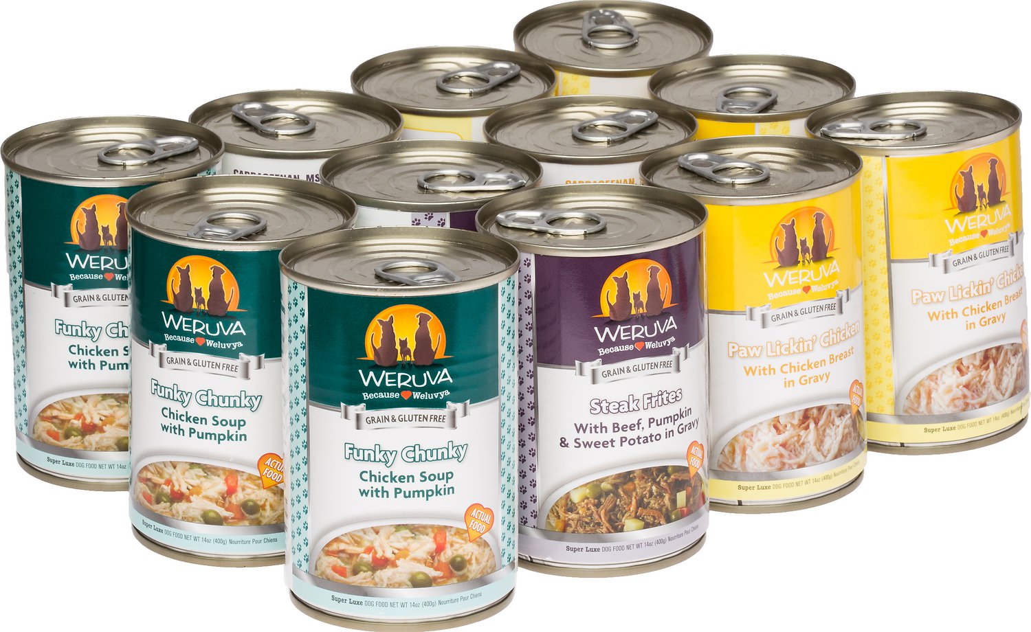 Weruva No Ruff Days Variety Pack Grain-Free Canned Dog Food, 14-oz, case of 12