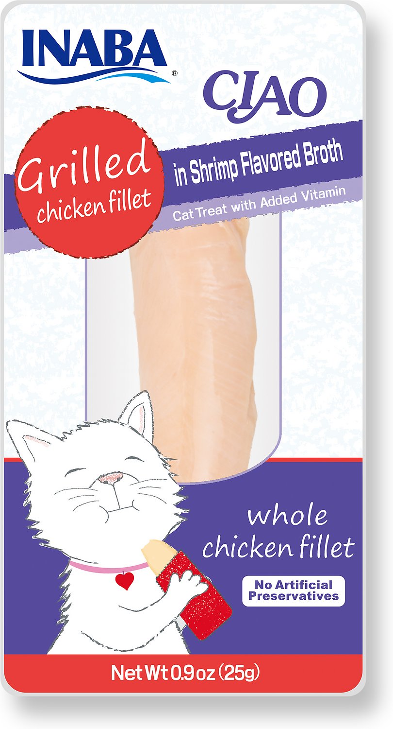 Inaba Ciao Grain-Free Grilled Chicken Fillet in Shrimp Flavored Broth Cat Treat