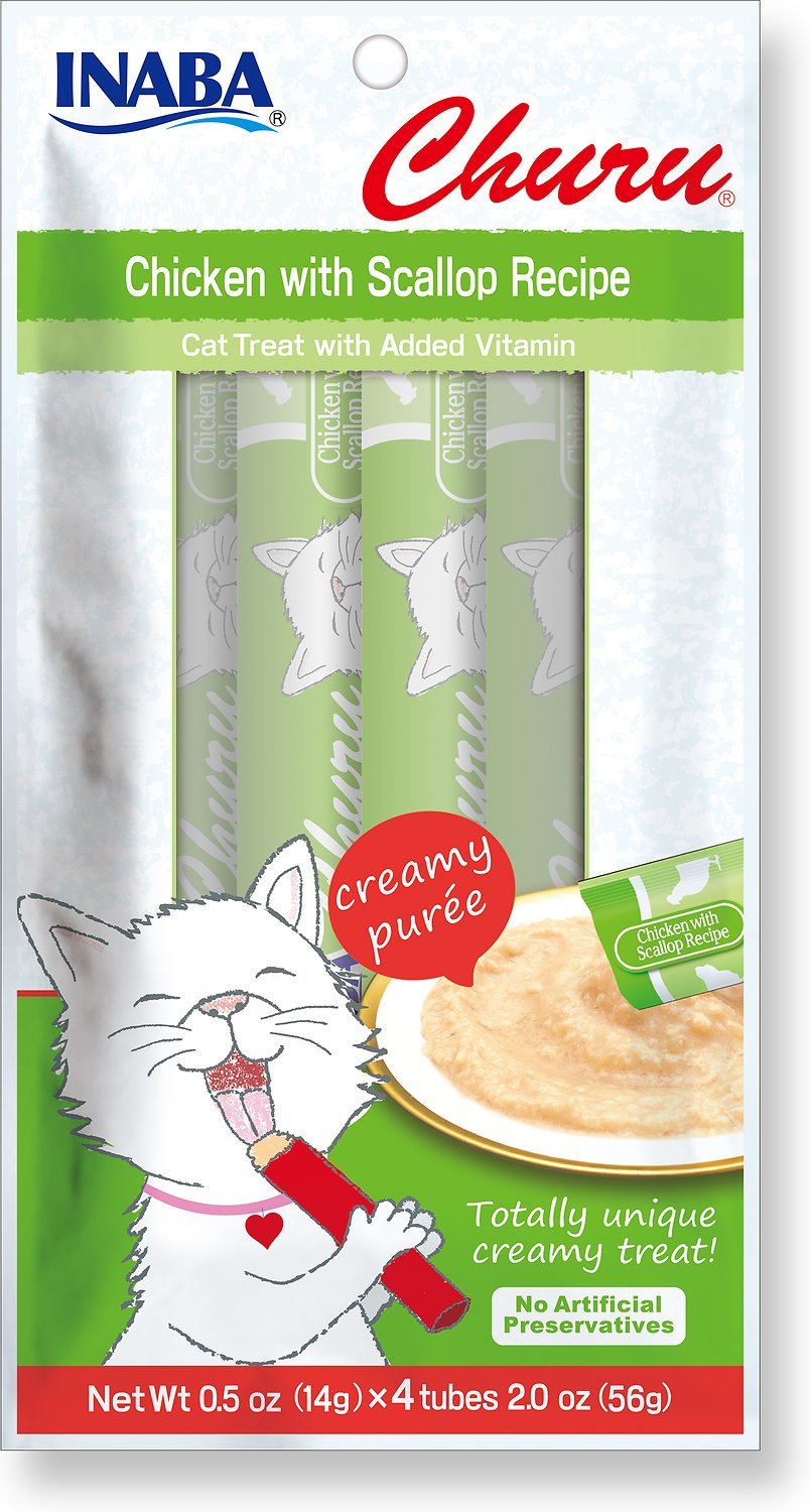 Inaba Churu Grain-Free Chicken with Scallop Puree Lickable Cat Treat