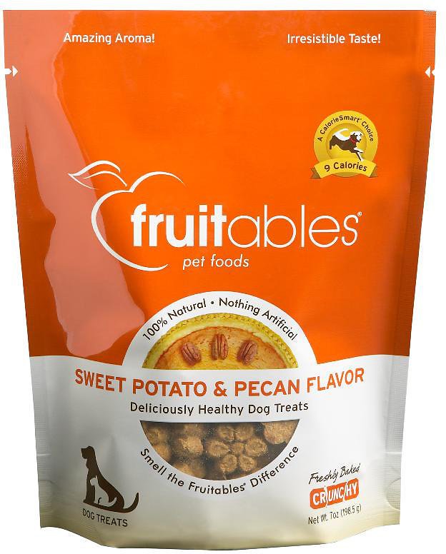 Fruitables Sweet Potato & Pecan Flavor Crunchy Dog Treats, 7-oz bag