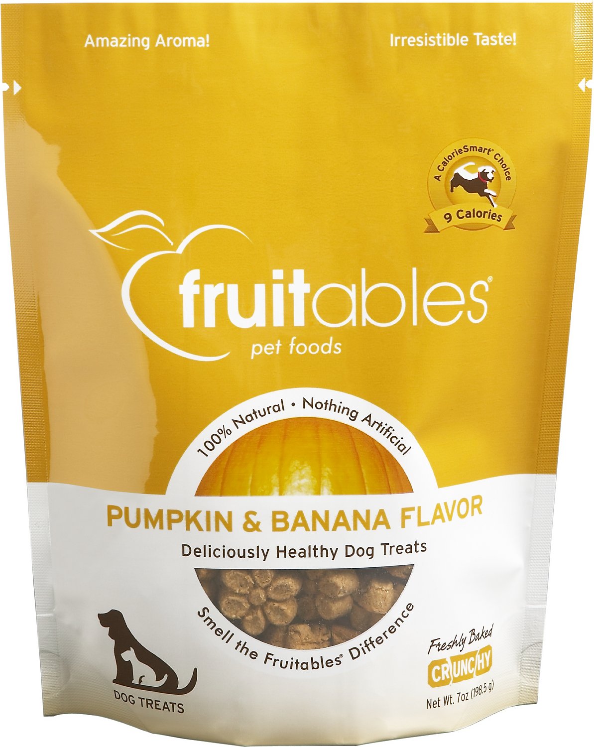 Fruitables Pumpkin & Banana Flavor Crunchy Dog Treats, 7-oz bag