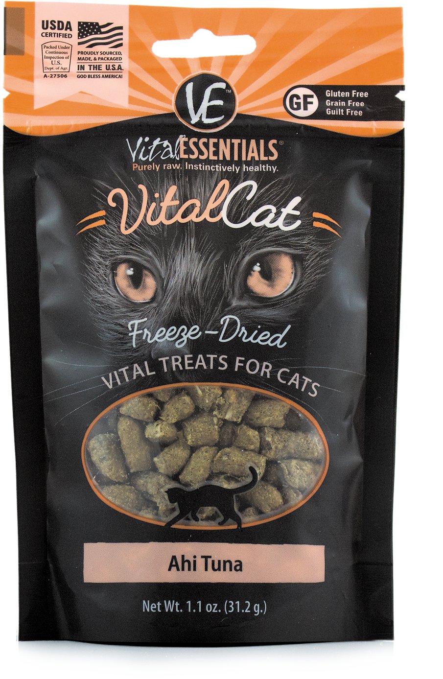 Vital Essentials Ahi Tuna Freeze-Dried Cat Treats, 1.1-oz bag