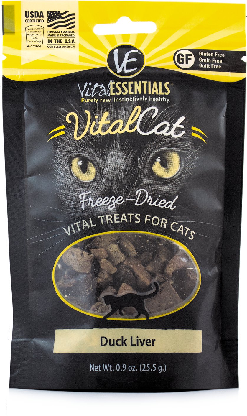 Vital Essentials Duck Liver Freeze-Dried Cat Treats, 0.9-oz bag
