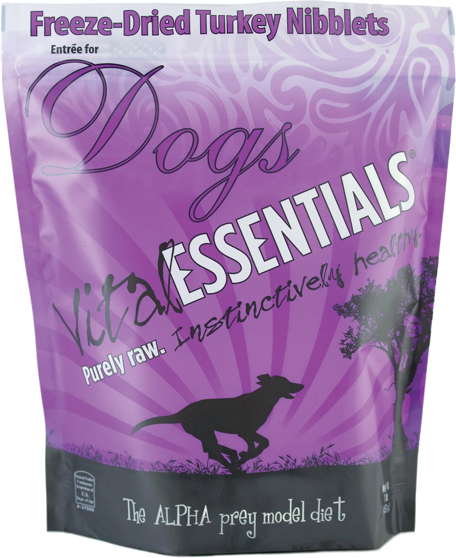 Vital Essentials Turkey Entree Nibblets Grain-Free Freeze-Dried Dog Food, 1-lb bag