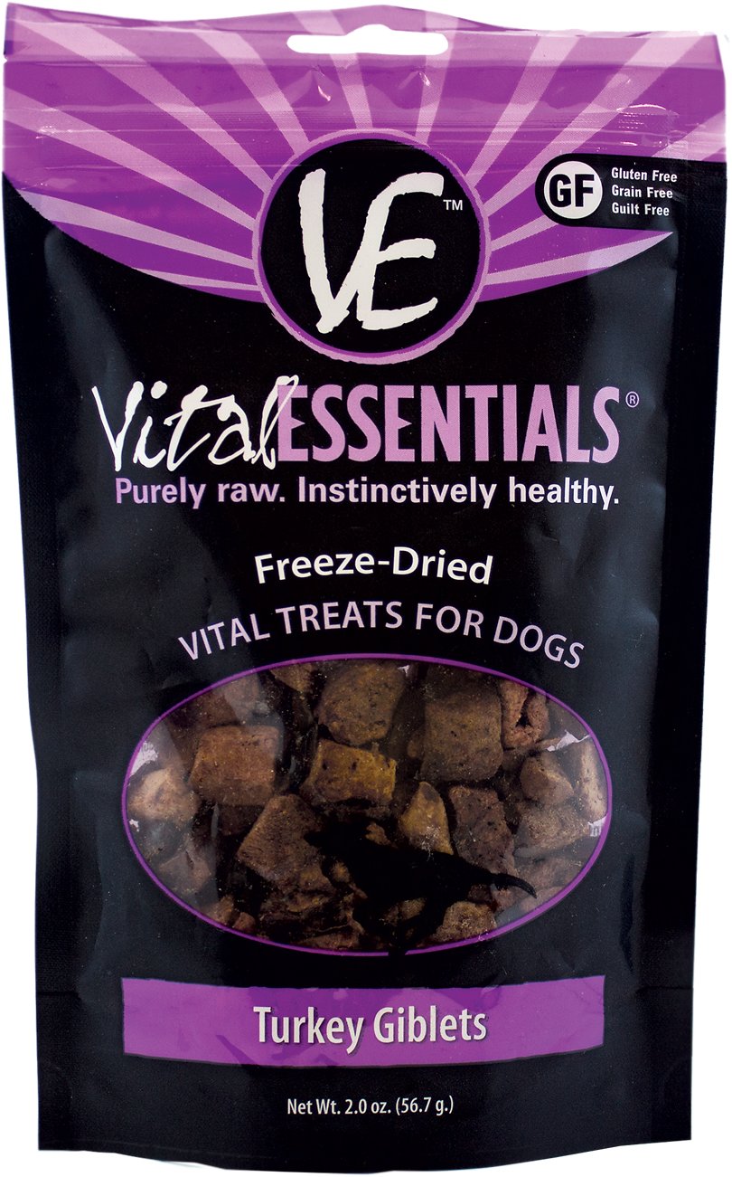 Vital Essentials Turkey Giblets Freeze-Dried Dog Treats, 2-oz bag