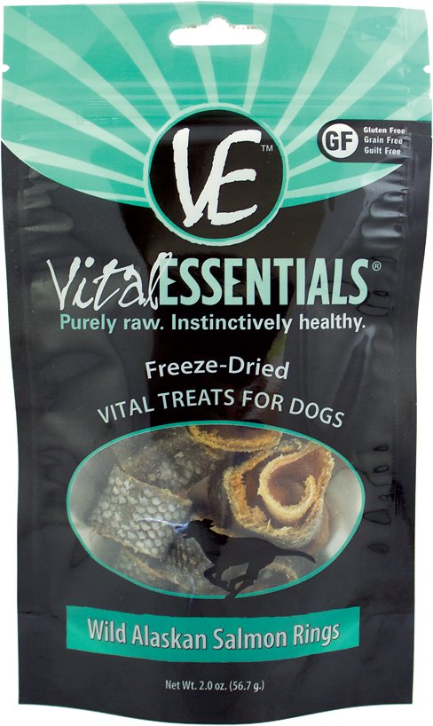 Vital Essentials Wild Alaskan Salmon Rings Freeze-Dried Dog Treats, 2-oz bag