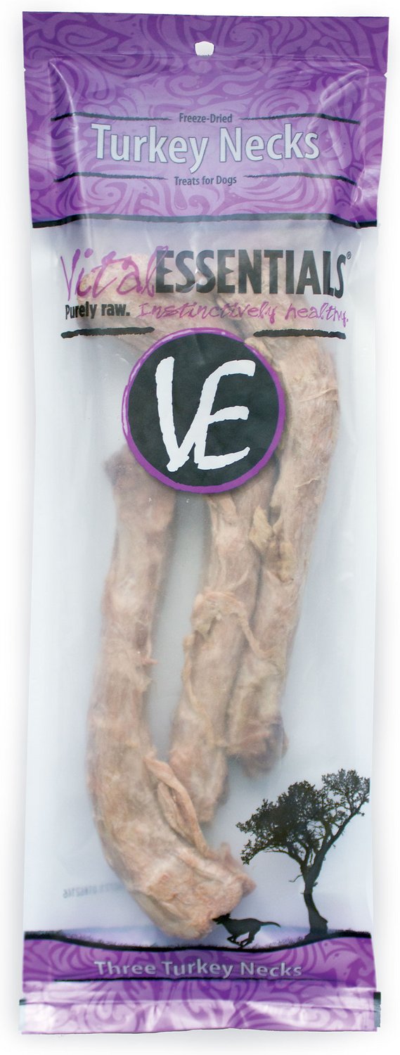 Vital Essentials Turkey Necks Freeze-Dried Dog Treats, 3 pack