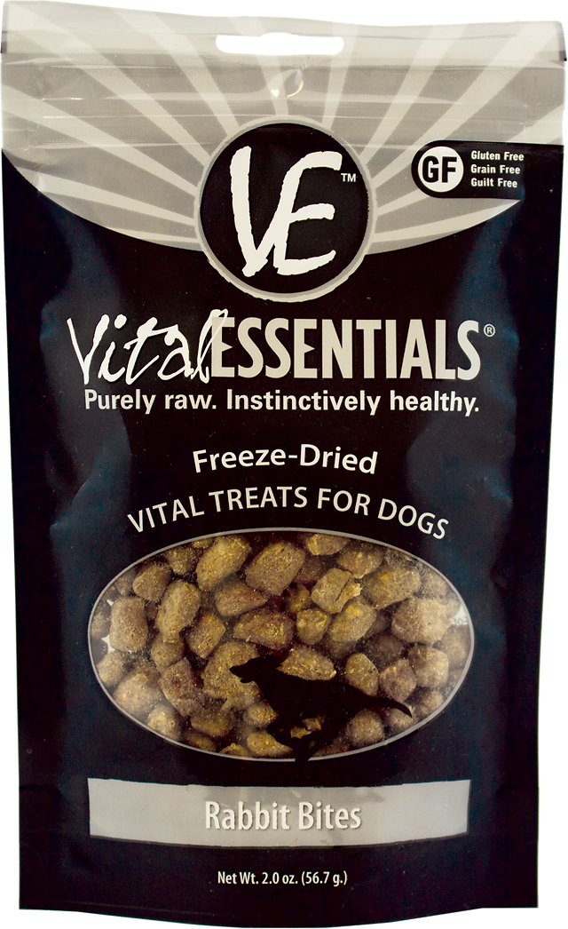Vital Essentials Rabbit Bites Freeze-Dried Dog Treats, 2-oz bag