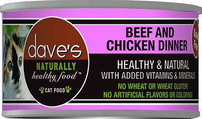 Dave's Pet Food Naturally Healthy Grain-Free Beef & Chicken Dinner Canned Cat Food