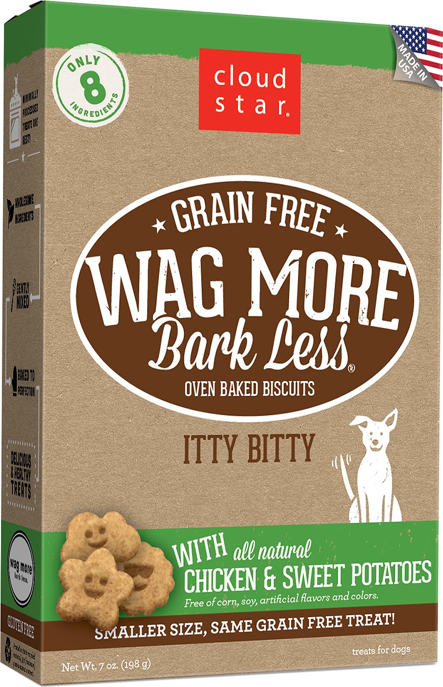 Cloud Star Wag More Bark Less Grain-Free Itty Bitty Oven Baked with Chicken & Sweet Potatoes Dog Treats, 7-oz bag