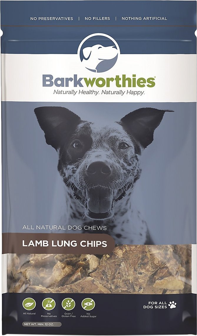 Barkworthies Lamb Lung Dog Treats, 12-oz bag