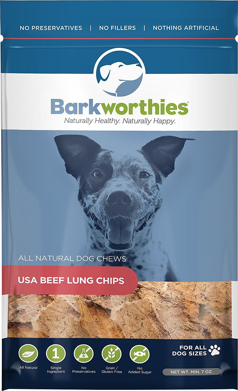 Barkworthies USA Beef Lung Chips Dog Treats, 7-oz bag