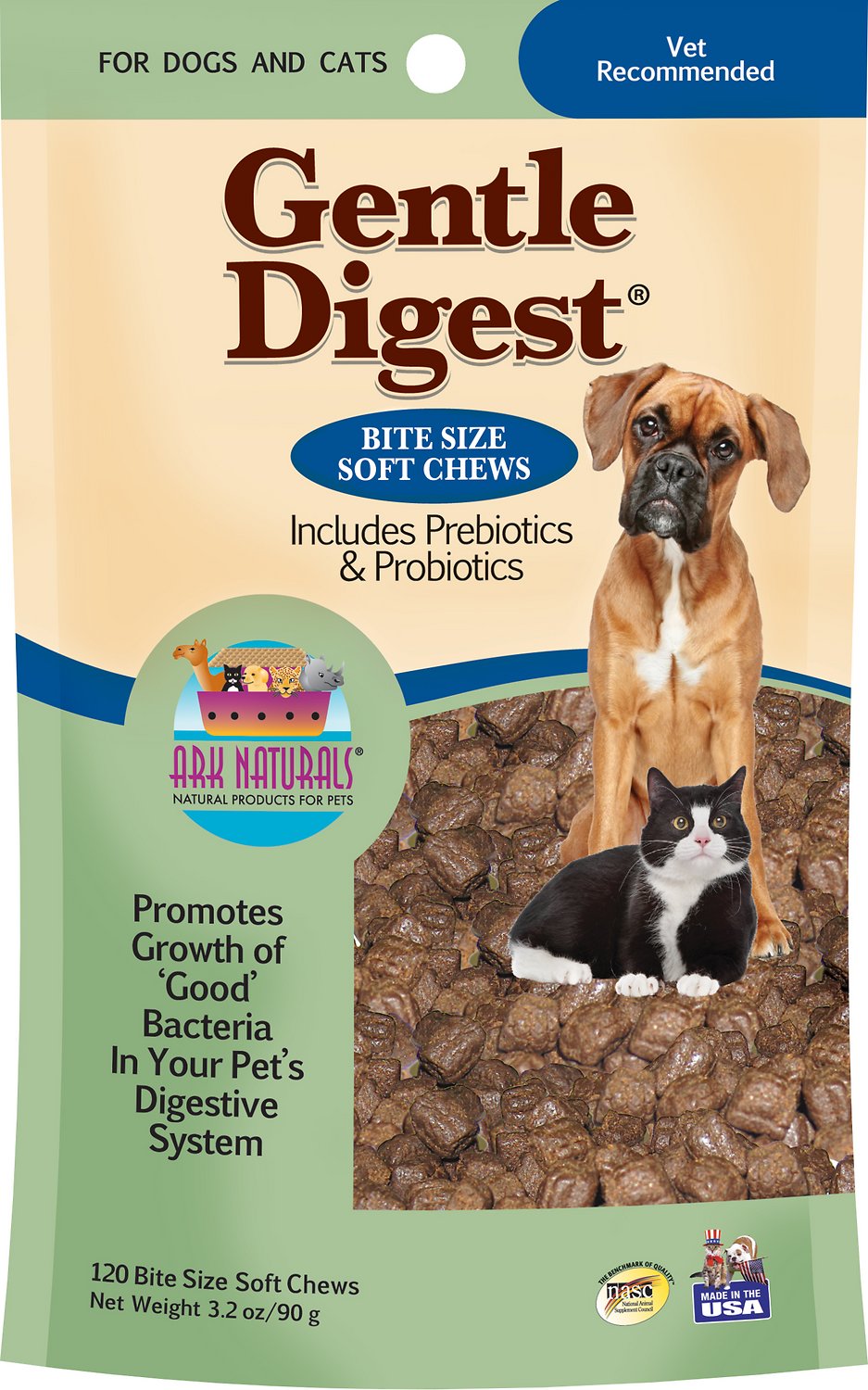 Ark Naturals Gentle Digest Dog & Cat Soft Chews, 120 count