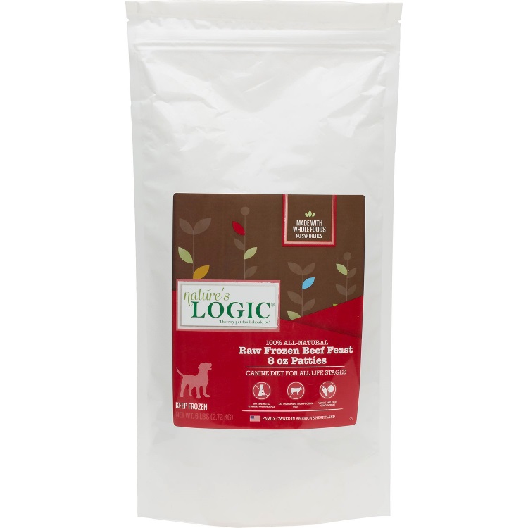 Nature's Logic Grain-Free Raw Beef Feast 8z Patties Raw Frozen Dog & Cat Food