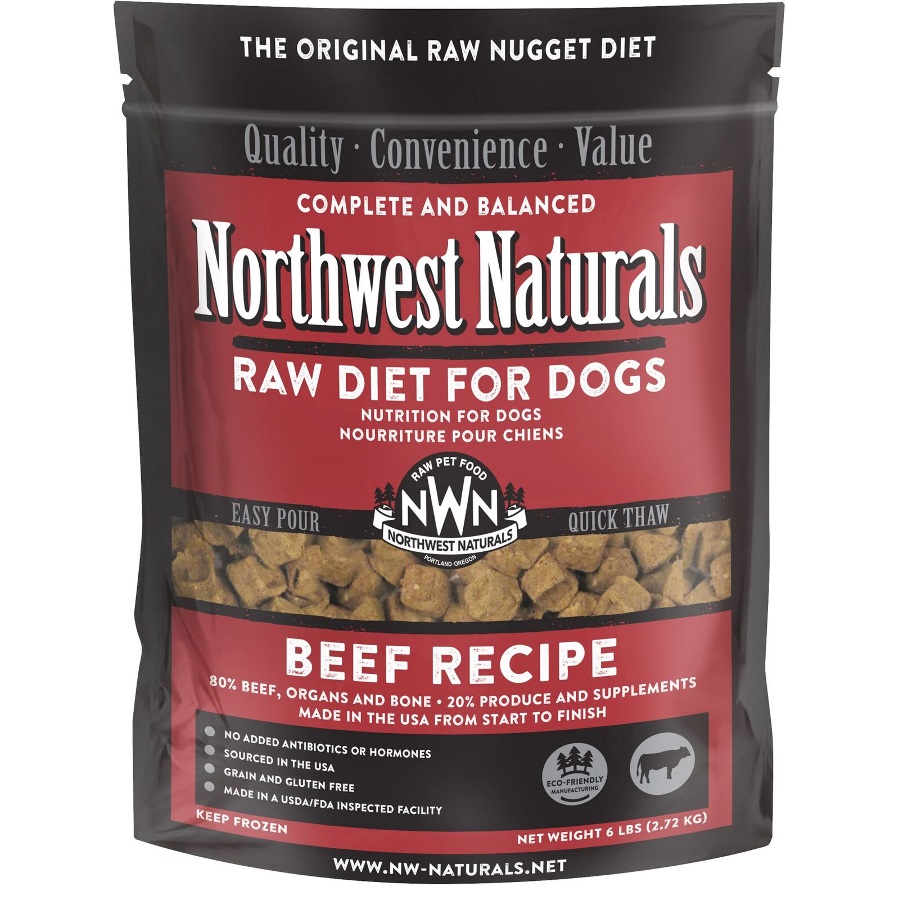 Northwest Naturals Raw Diet Grain-Free Beef Nuggets Raw Frozen Dog Food