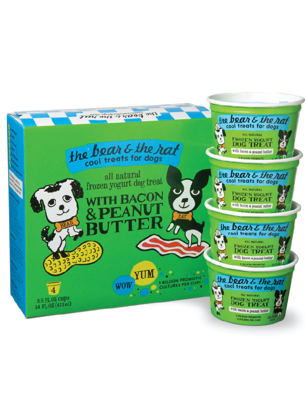 The Bear & The Rat 3.5z Frozen Yogurt With Bacon & Peanut Butter Frozen Dog Treat