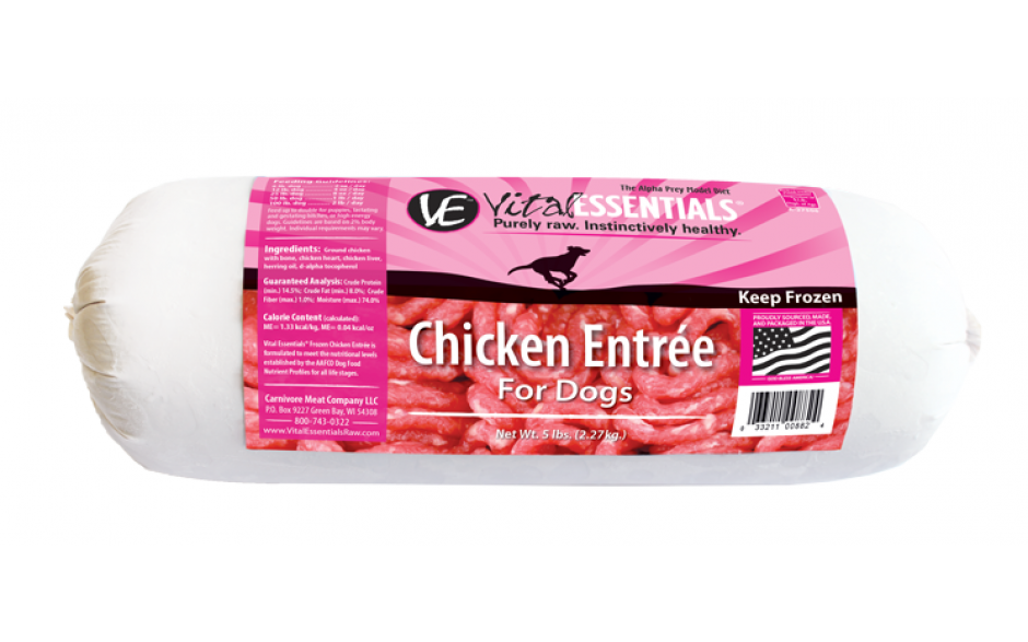 Vital Essentials Grain-Free Chicken Chub Roll Raw Frozen Dog Food