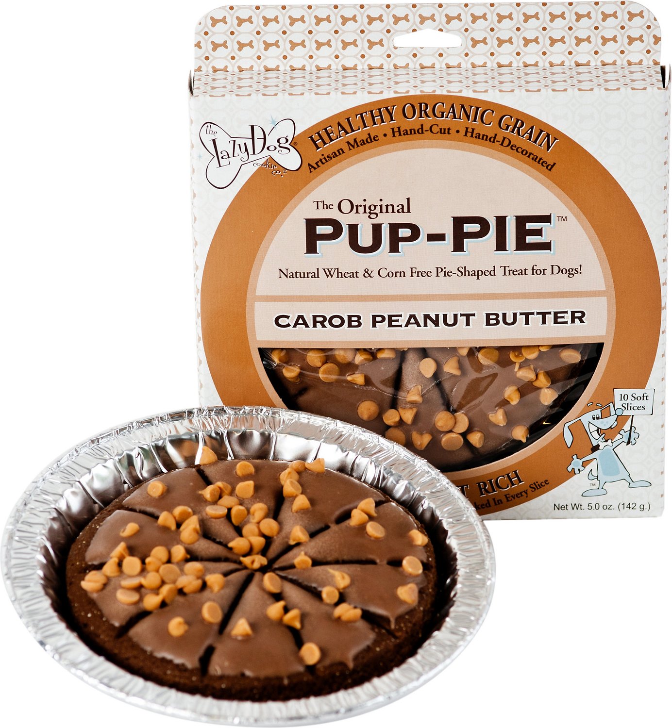 The Lazy Dog Cookie Co. Original Pup-PIE Dog Treat, Carob Peanut Butter