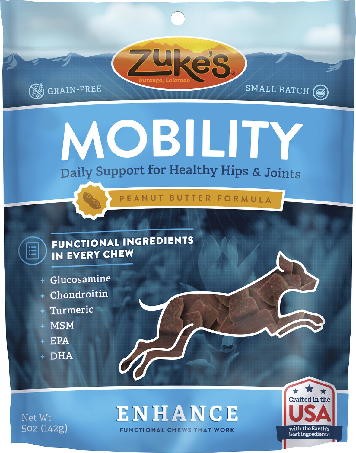 Zuke's Enhance Mobility Peanut Butter Formula Dog Treats, 5-oz bag